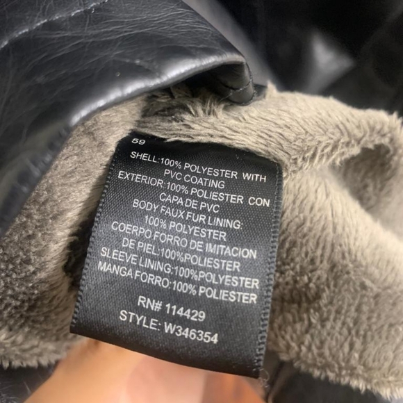 Brave Soul Women's Faux Leather Jacket- size L- fur lined - Picture 3 of 9